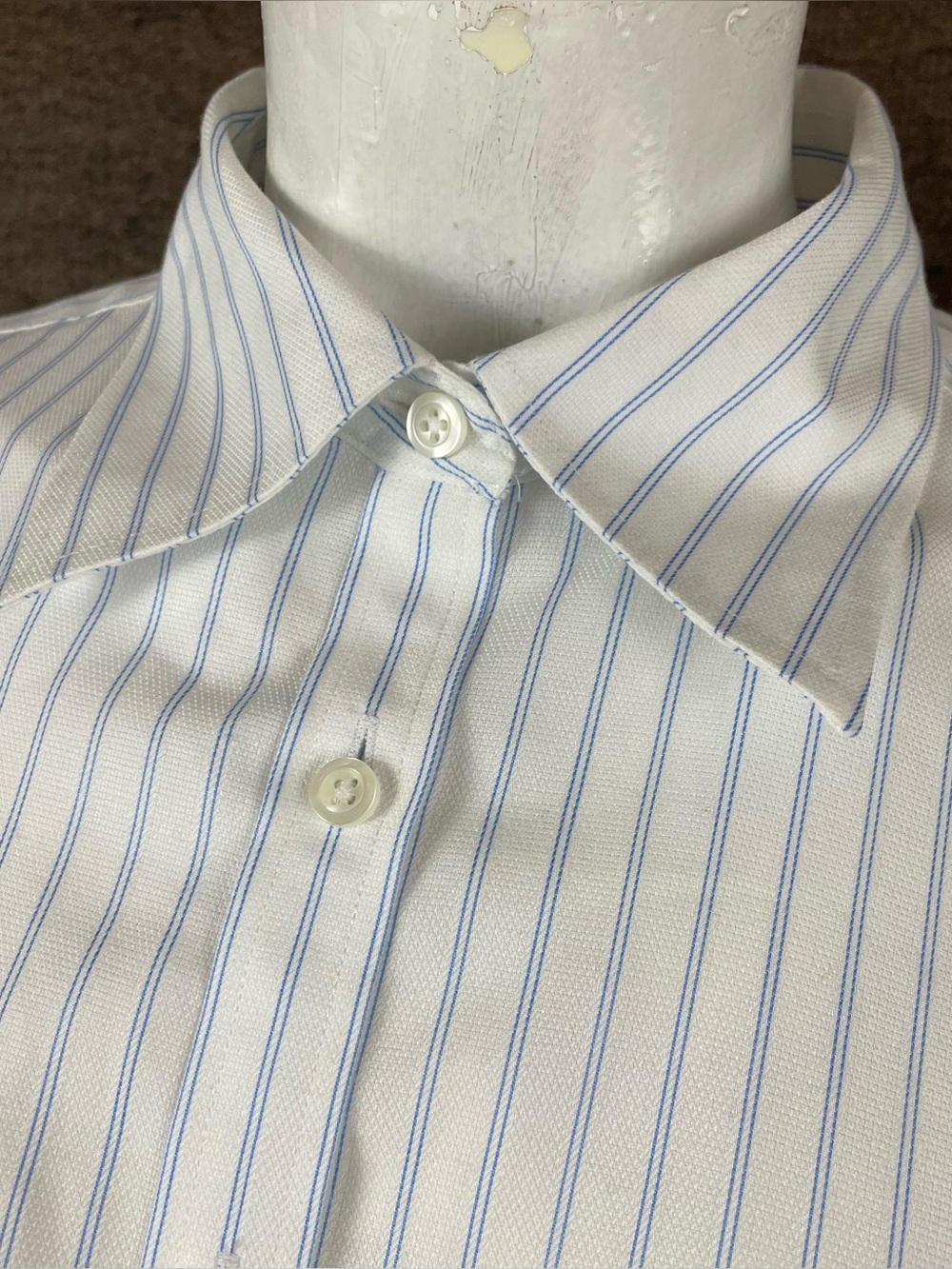 Brooks Brothers Non-Iron Shirt Womens 8 Fitted Blue White Striped Button Up F438